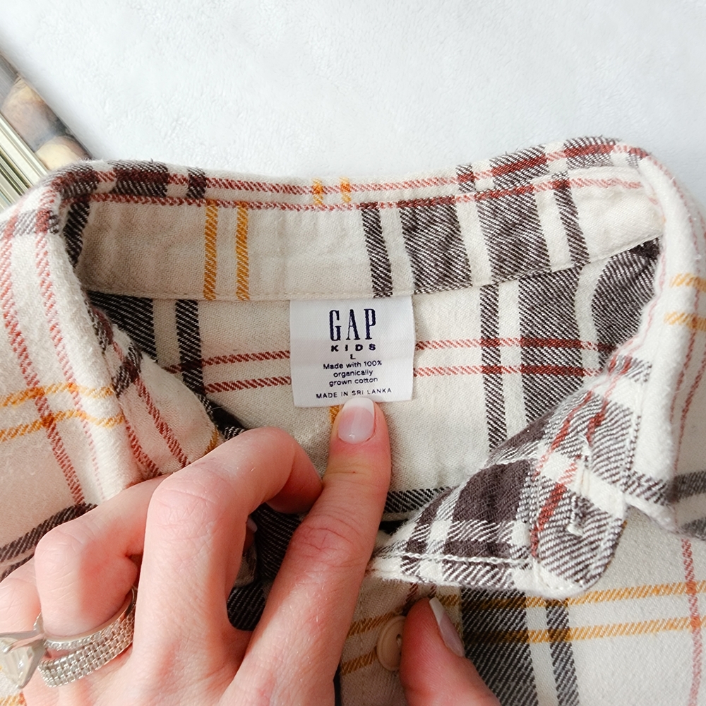 Boys Preppy Outfit Bundle Size 10: GAP Plaid Shirt, Janie & Jack Corduroy Pants - Picture 2 of 10